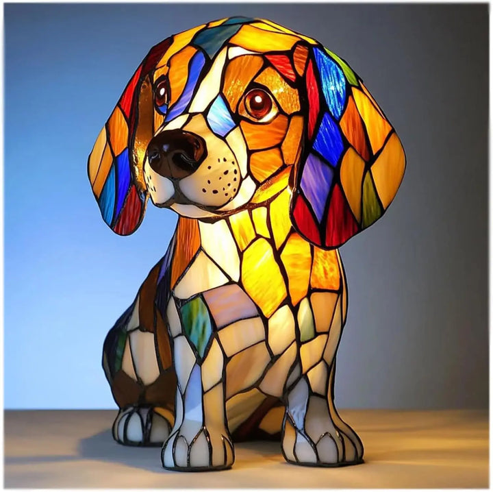 Hond decoratieve tafellamp kleurrijk fantasie sfeerlicht