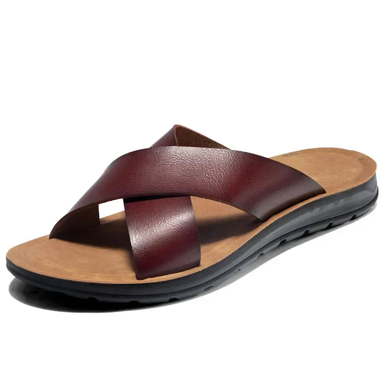 Italiaanse Leren Herenslippers - Lorenzo