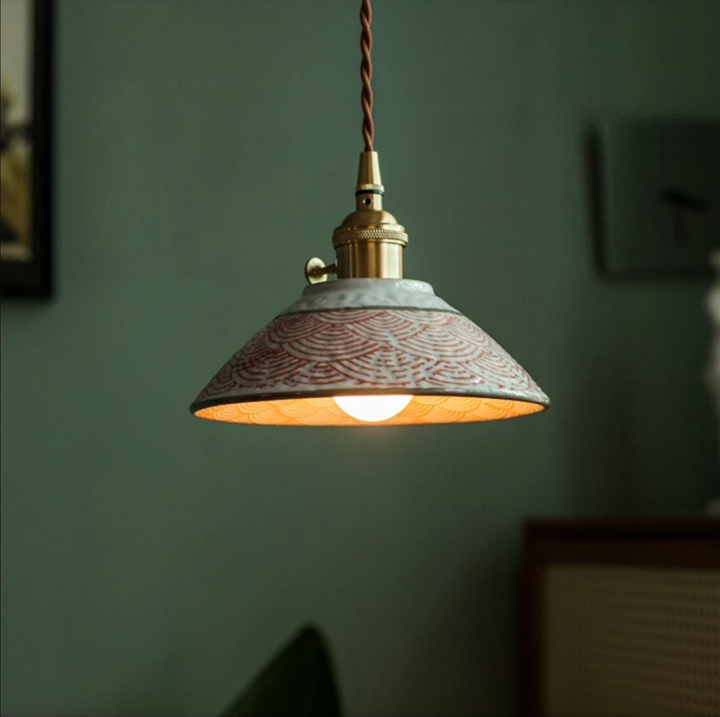 Ronja – Handbeschilderde keramische hanglamp