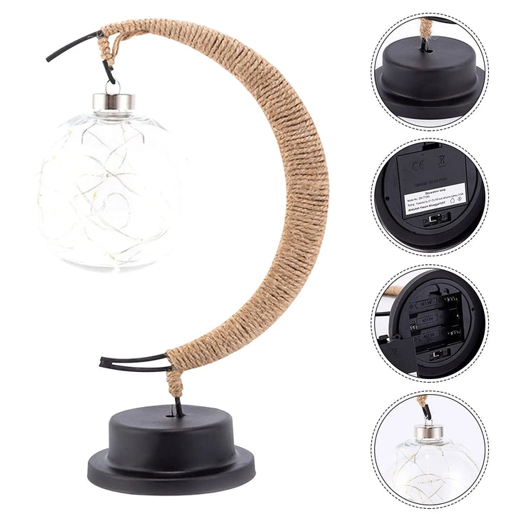 Decoratieve tafellamp met sfeervolle maangloed