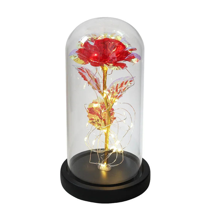 CrystalAura LED Rozenkoepel | Elegante Verlichte Roos voor Bruilofts- en Feestdecoratie