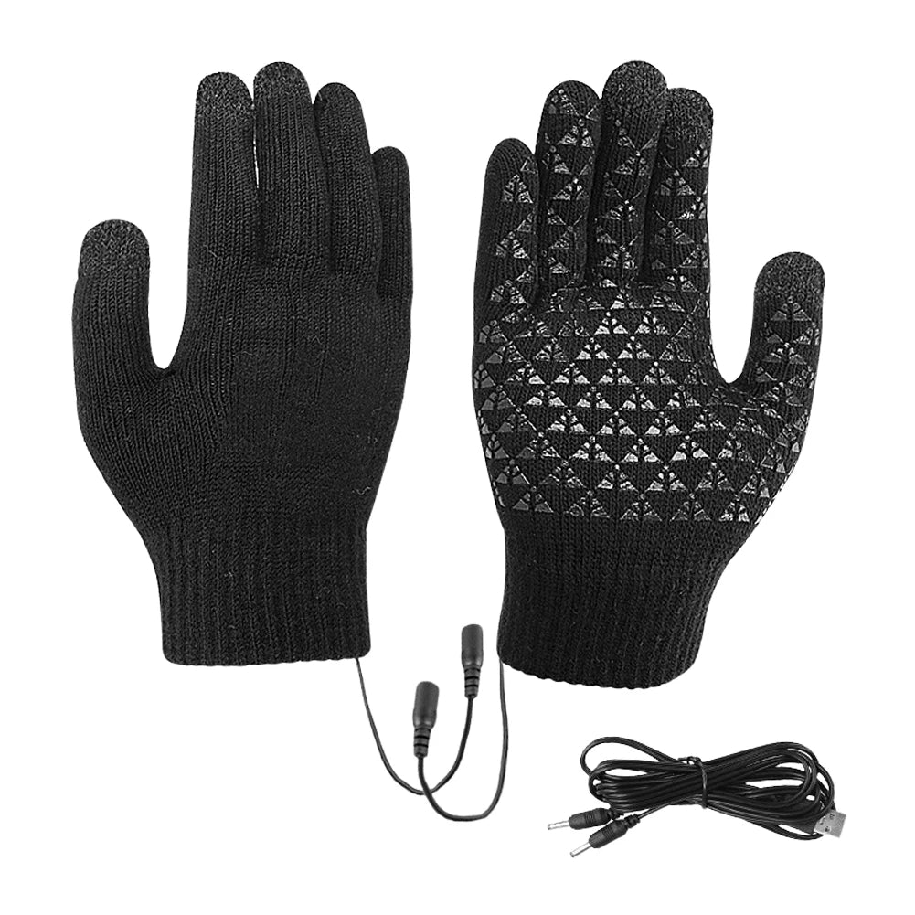 USB-verwarmde gebreide handschoenen met antislipgrip