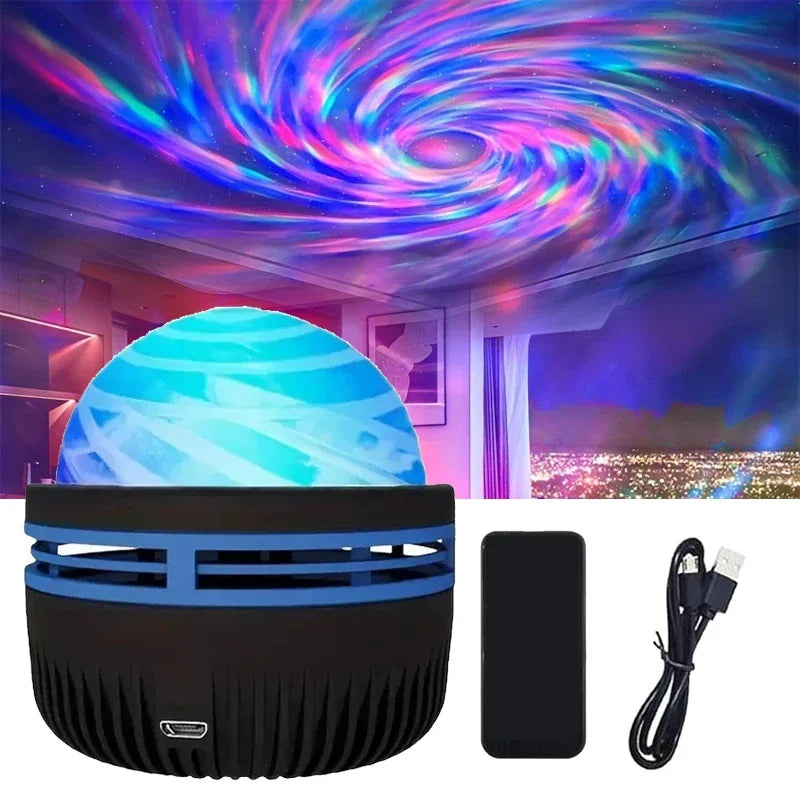 Polariva Noorderlicht Projector | Muzieksynchronisatie & Afstandsbediening | RGB Sfeerlicht | USB-oplaadbaar | 7,8×7,8×8,7 cm
