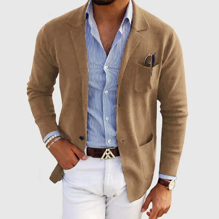 Stijlvolle herenblazer met casual knoopzakken en reverskraag - Lorenzo