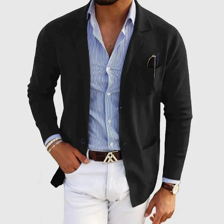 Stijlvolle herenblazer met casual knoopzakken en reverskraag - Lorenzo