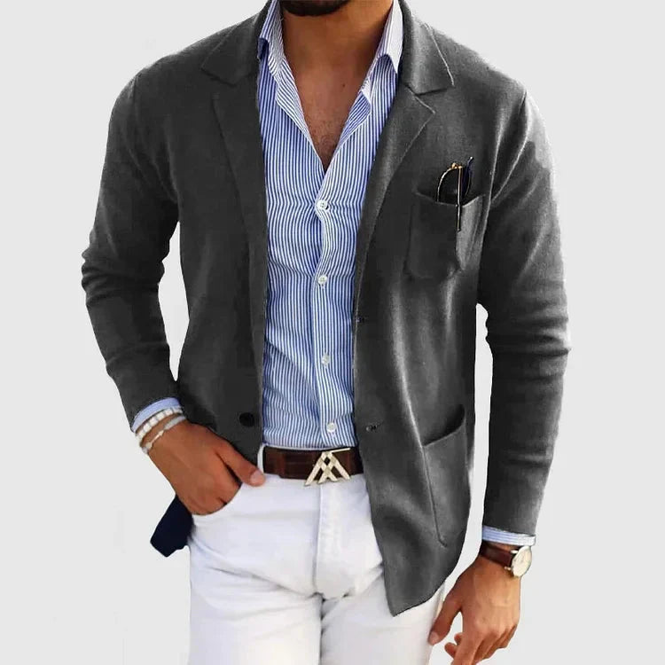 Stijlvolle herenblazer met casual knoopzakken en reverskraag - Lorenzo