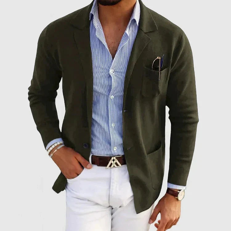 Stijlvolle herenblazer met casual knoopzakken en reverskraag - Lorenzo