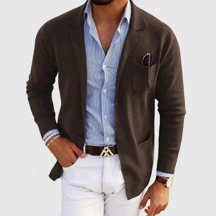 Stijlvolle herenblazer met casual knoopzakken en reverskraag - Lorenzo