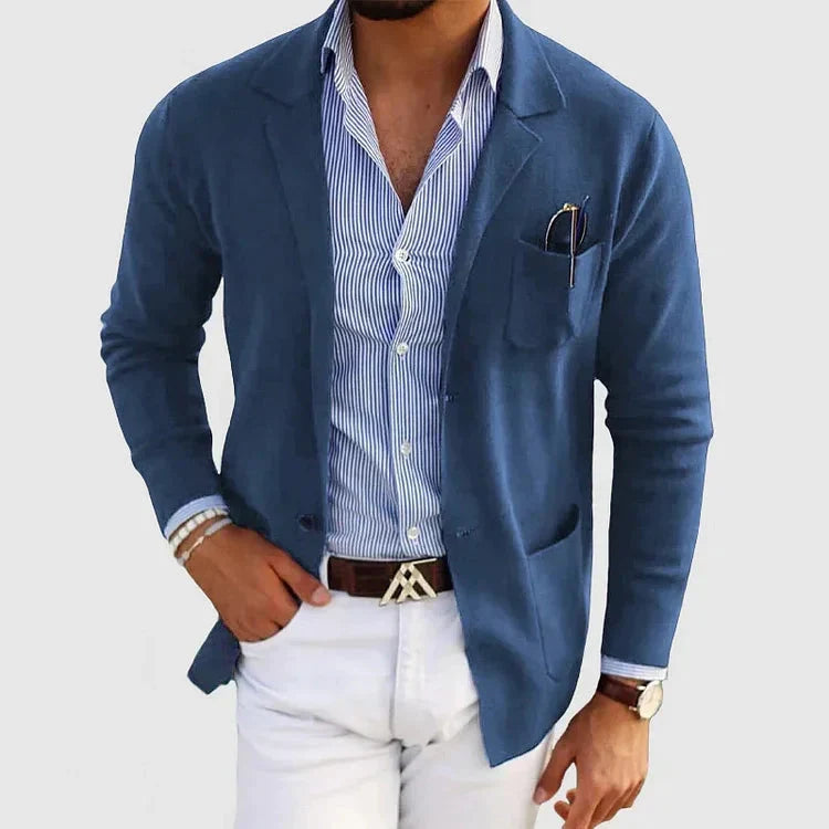Stijlvolle herenblazer met casual knoopzakken en reverskraag - Lorenzo