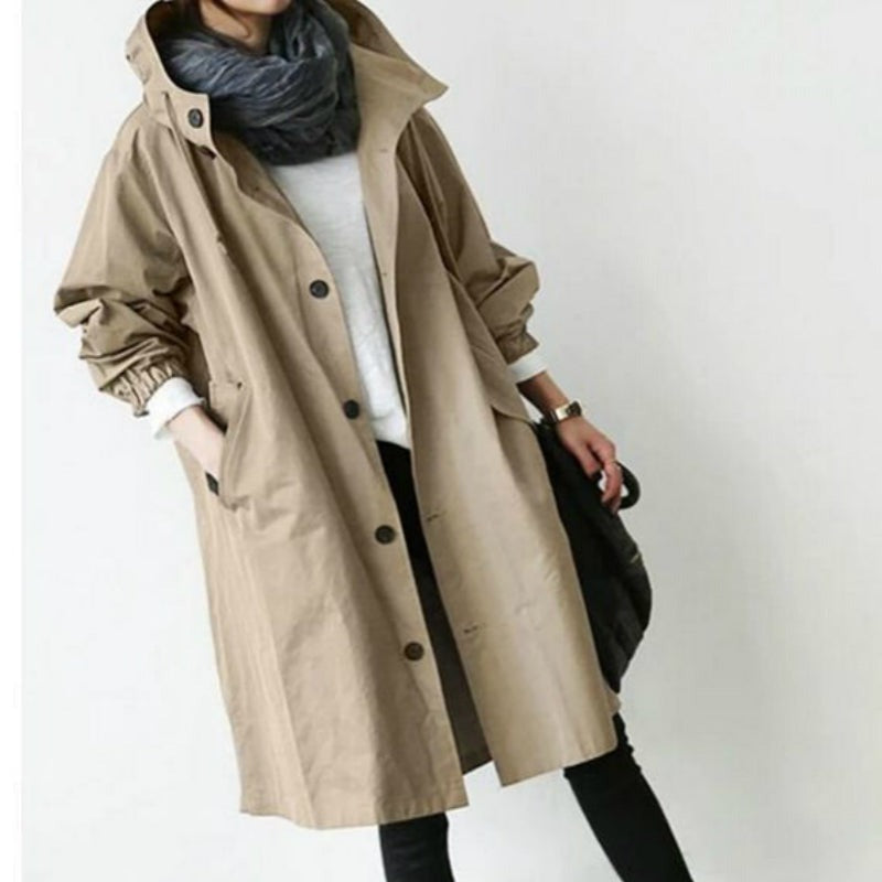 Waterdichte Trenchcoat met Capuchon voor Dames