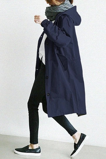 Waterdichte Trenchcoat met Capuchon voor Dames