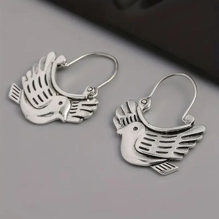 Boho Vogel-Inspiratie Dangle Oorbellen – Zilverkleurig