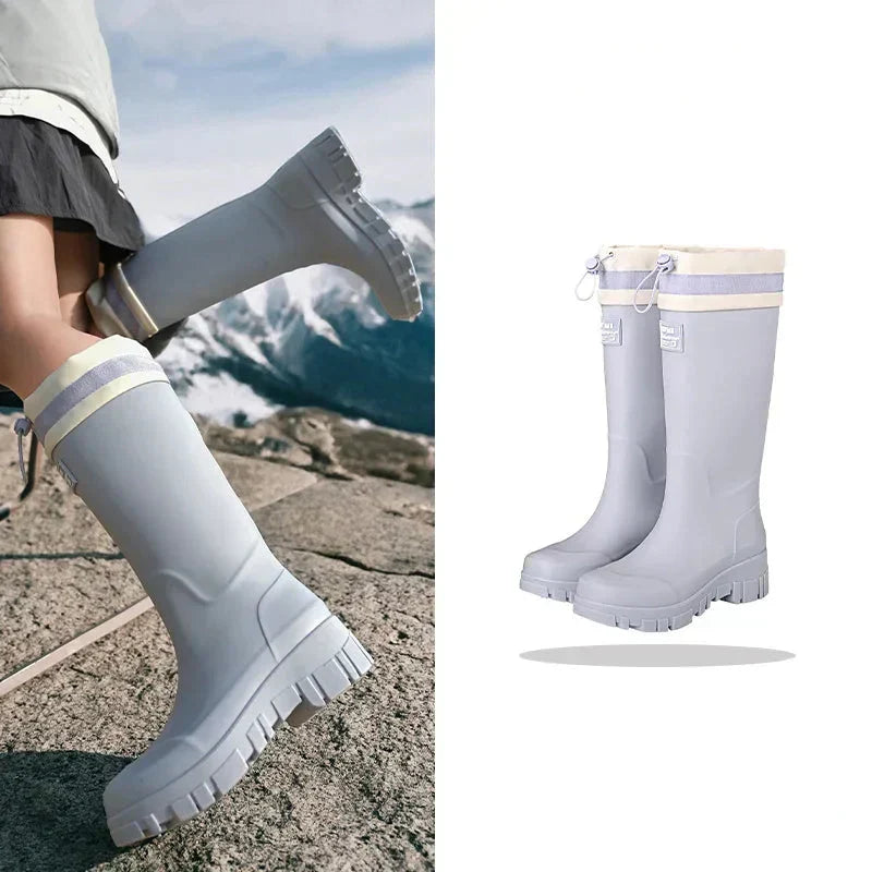 Dames regenlaarzen retrolook waterdicht met antislipzool – Arlena