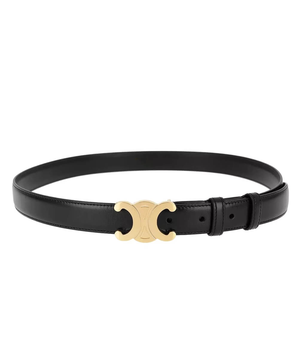 Lederen Riem met Gouden Gesp