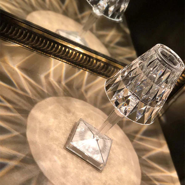 Elegante kristallen accentlamp, dimbare oplaadbare verlichting voor thuis