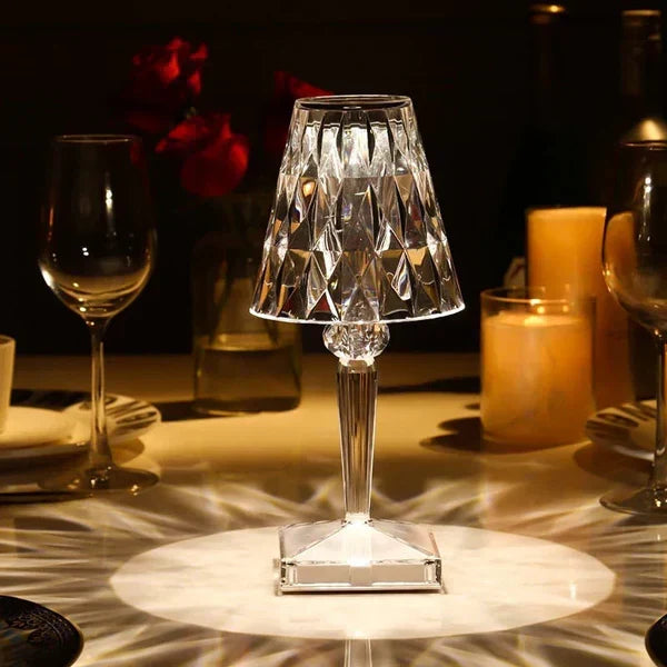 Elegante kristallen accentlamp, dimbare oplaadbare verlichting voor thuis
