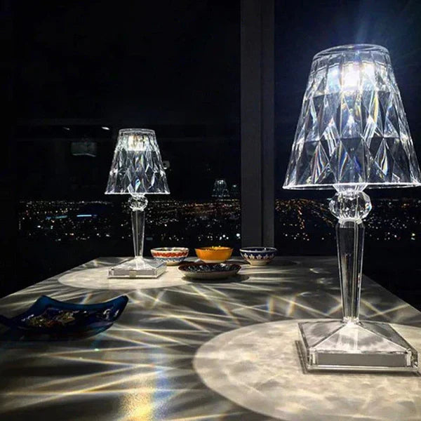 Elegante kristallen accentlamp, dimbare oplaadbare verlichting voor thuis