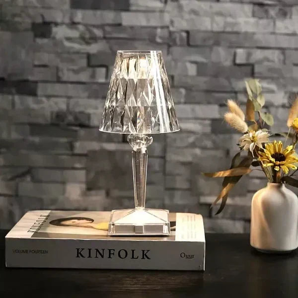 Elegante kristallen accentlamp, dimbare oplaadbare verlichting voor thuis