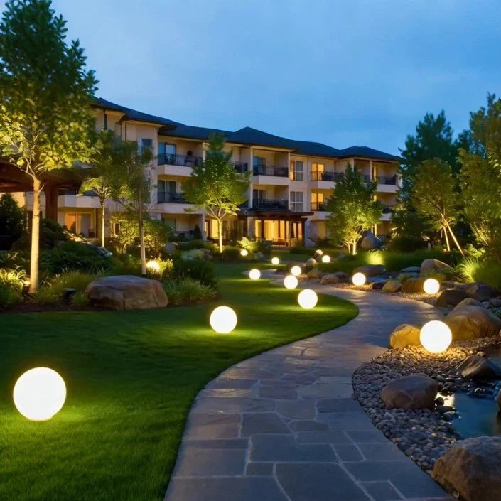 Bolvormige tuinlamp, kleurwisselende LED