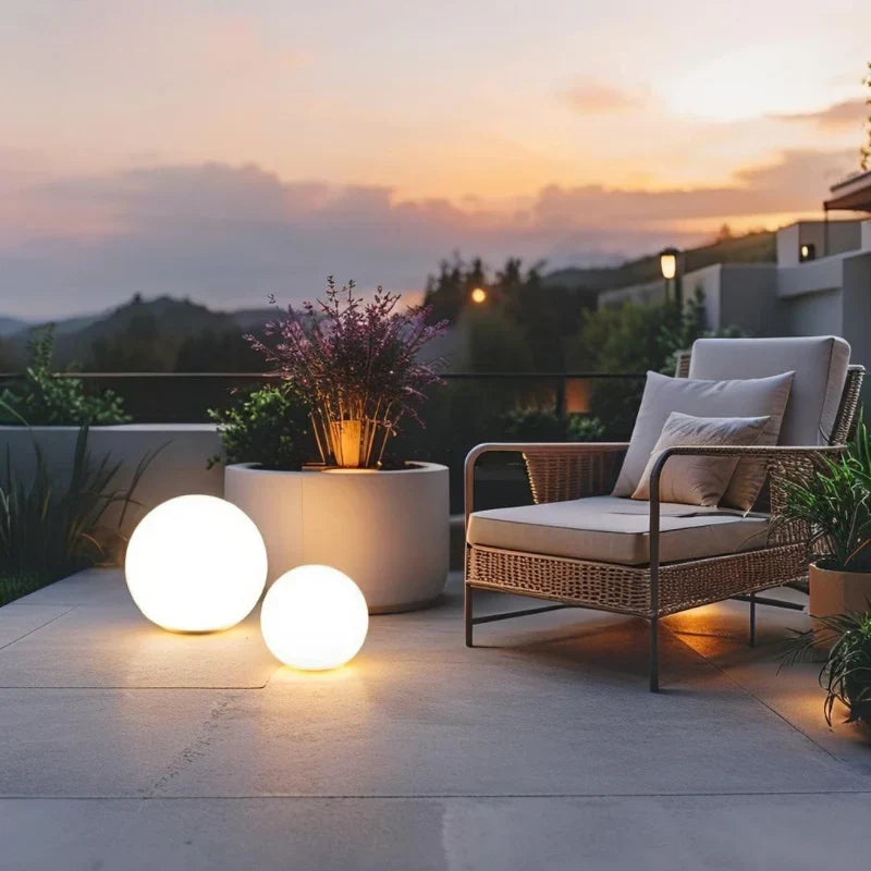Bolvormige tuinlamp, kleurwisselende LED