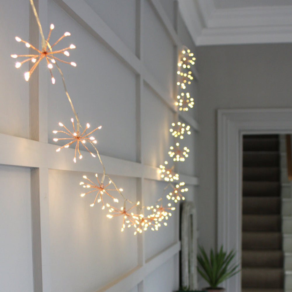 LED-sterrenburst lichtsnoer warmwit voor binnen en buiten
