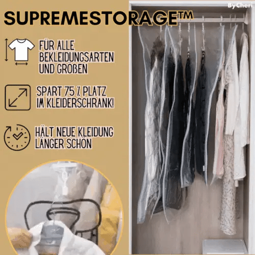 Hangende vacuümopbergzakken voor ruimtebesparing in de kast, 130 x 60 cm, transparant