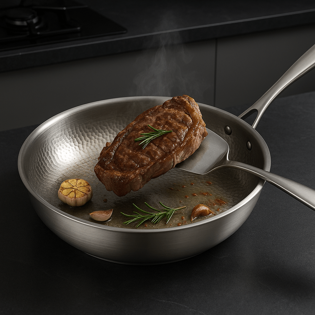 TITAN-PREMIUM PAN – Hoogwaardige titanium pan zonder coating voor alle kooktypen