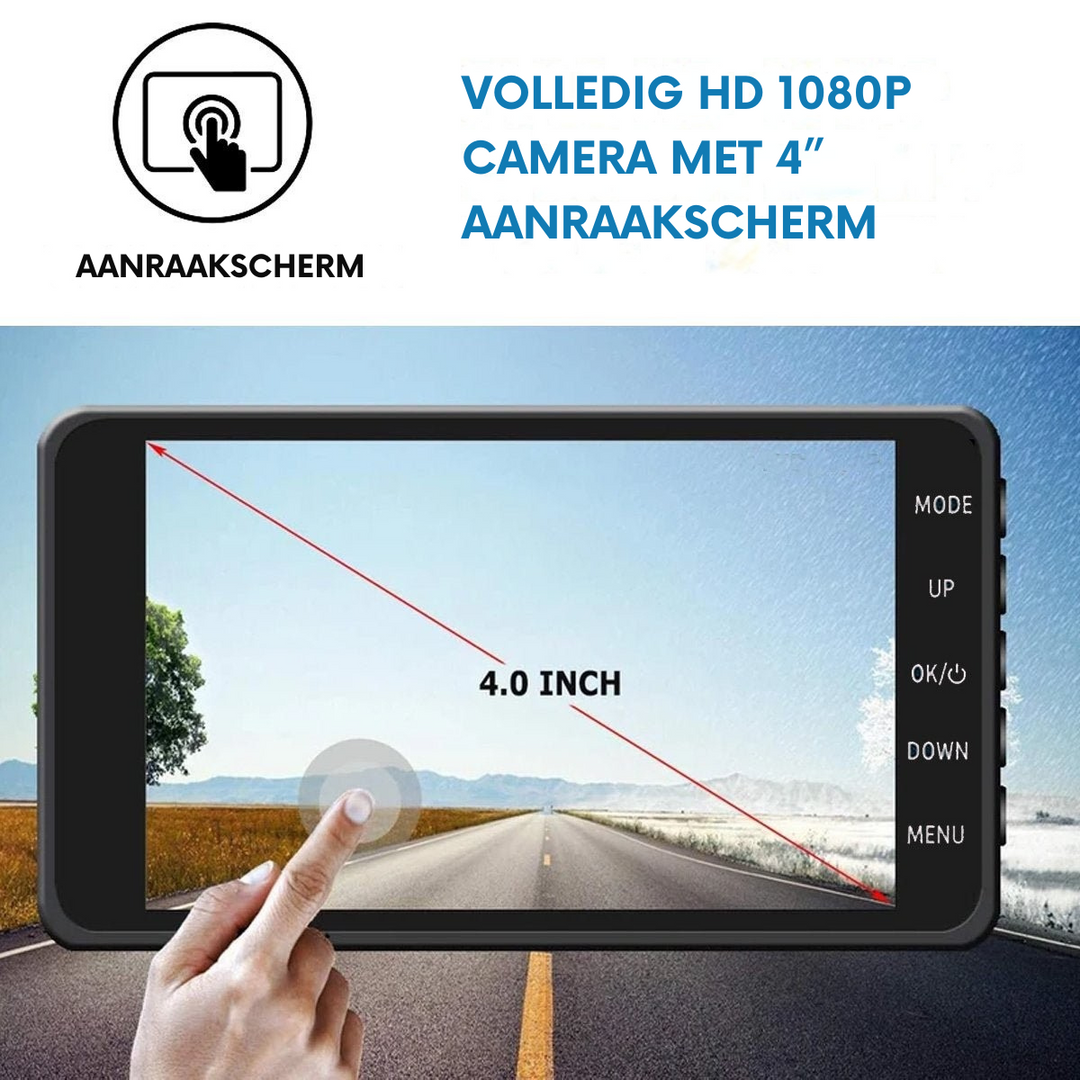 Draadloze Dashcam met Voor & Achtercamera en Nachtzicht
