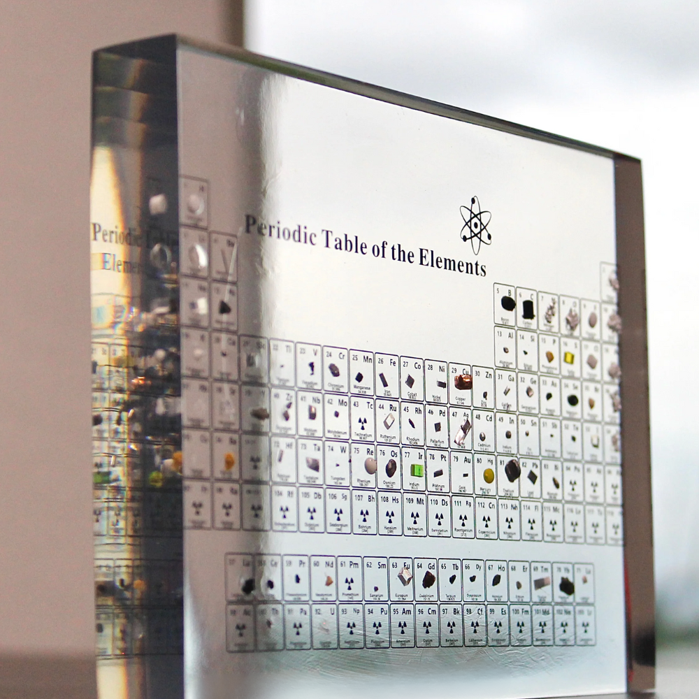 Tafeldisplay met echte elementen – Elementiqo
