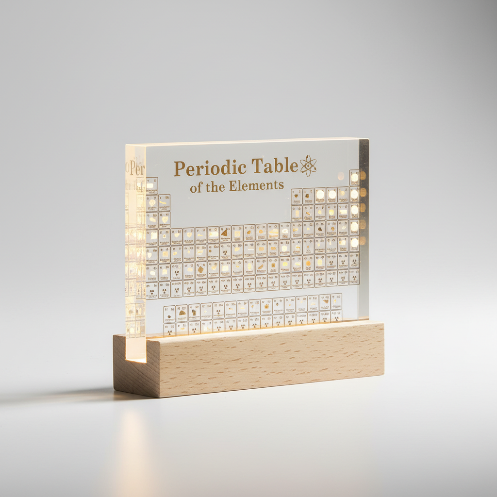 Tafeldisplay met echte elementen – Elementiqo