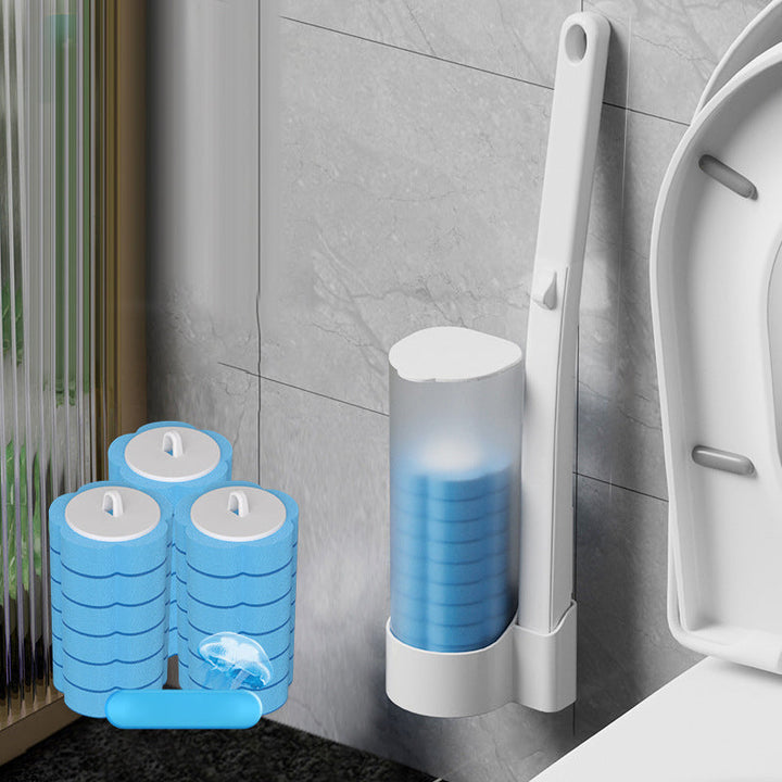 Wegwerptoiletborstel | Antibacteriële, hygiënische sponsopzetstukken