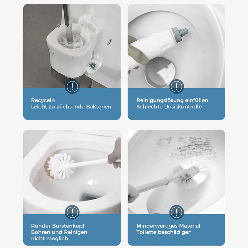 Wegwerptoiletborstel | Antibacteriële, hygiënische sponsopzetstukken