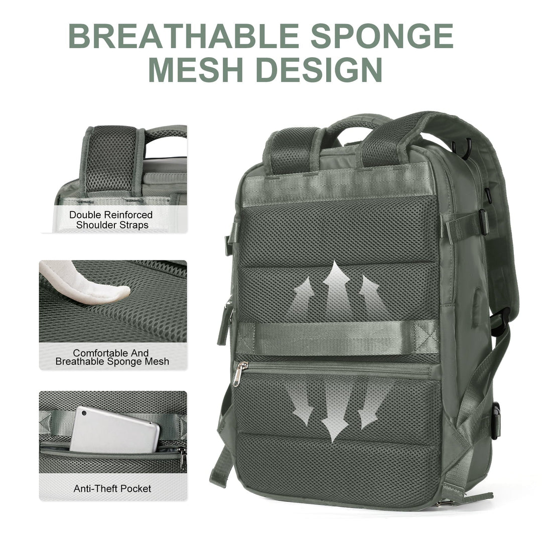 Multifunctionele damesrugzak 35 L met USB-aansluiting
