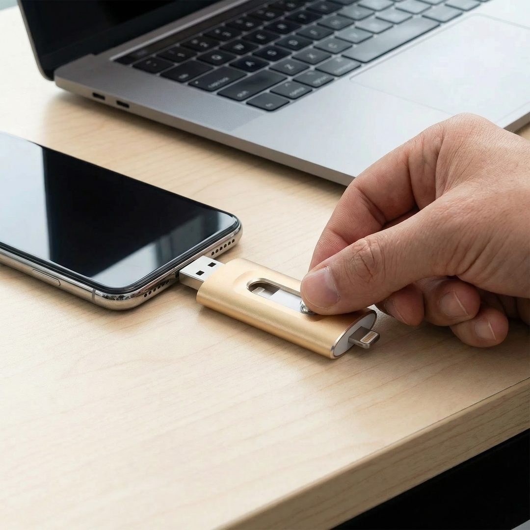 3-in-1 USB-stick | USB 3.0 high-speed met Type-C- en OTG-adapter