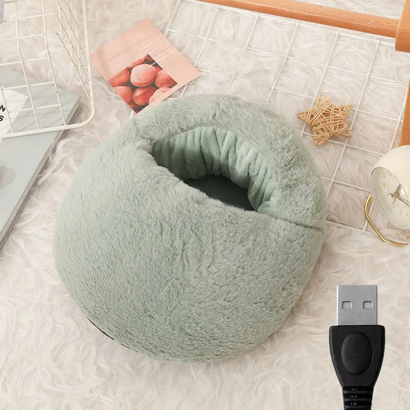 USB-voetenwarmer van zachte fleece die snel warm wordt