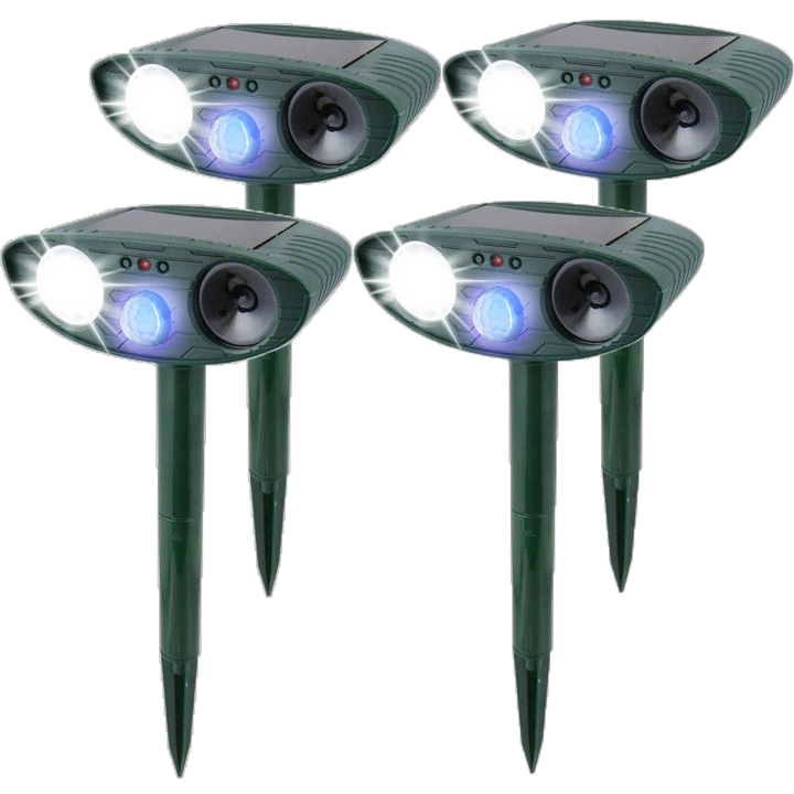 Zonne-energie ultrasone konijnenverjager, diervriendelijke tuinbescherming