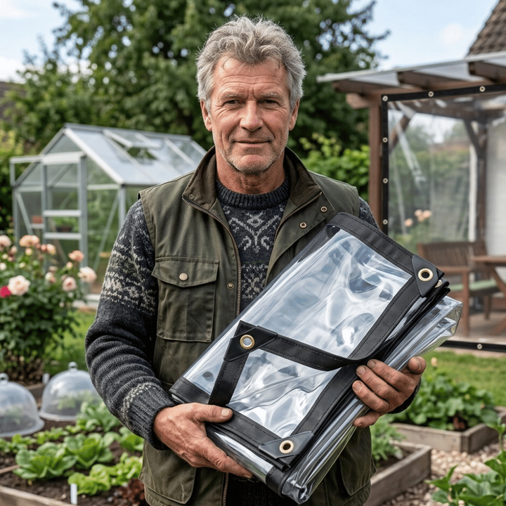 Heldere weerbestendige beschermzeil voor tuin, terras en buitenruimte