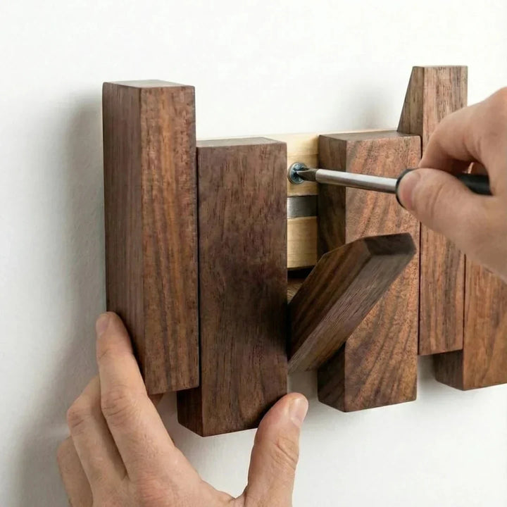 Piano massief houten kapstok | Elegante wandhaken