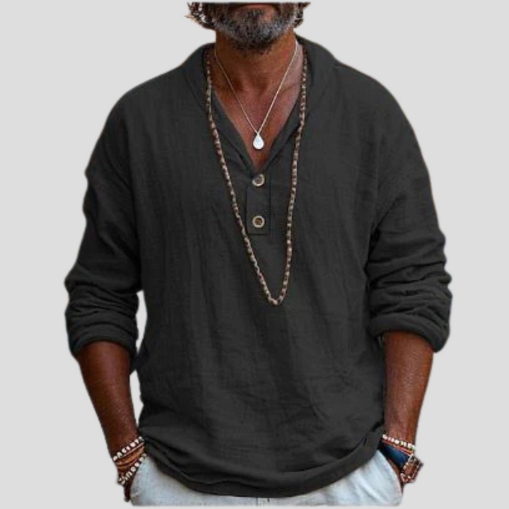 Linnen overhemd met lange mouwen voor heren – verfijnd ontwerp en casual look