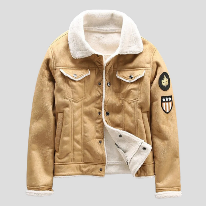 Suède bikerjack voor heren