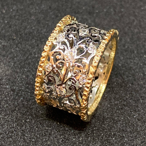 Elegante zirkonia klimop ring in vintage stijl