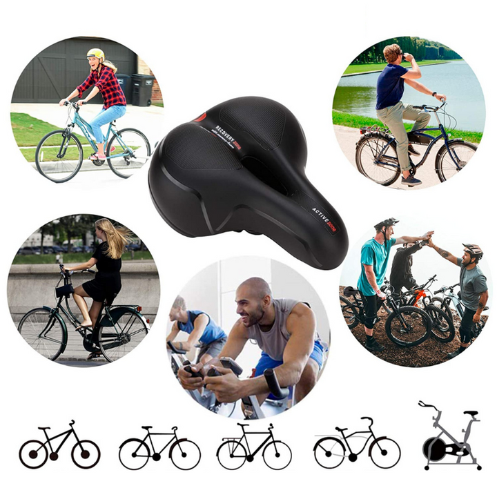 Fietszadel met verlichting en extra zitcomfort