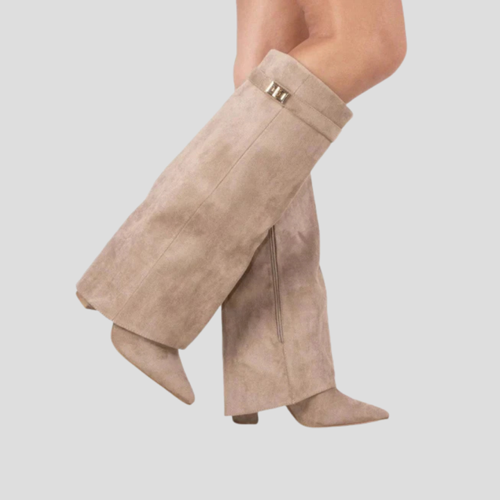 Laarzen met hoge blokhak en flap