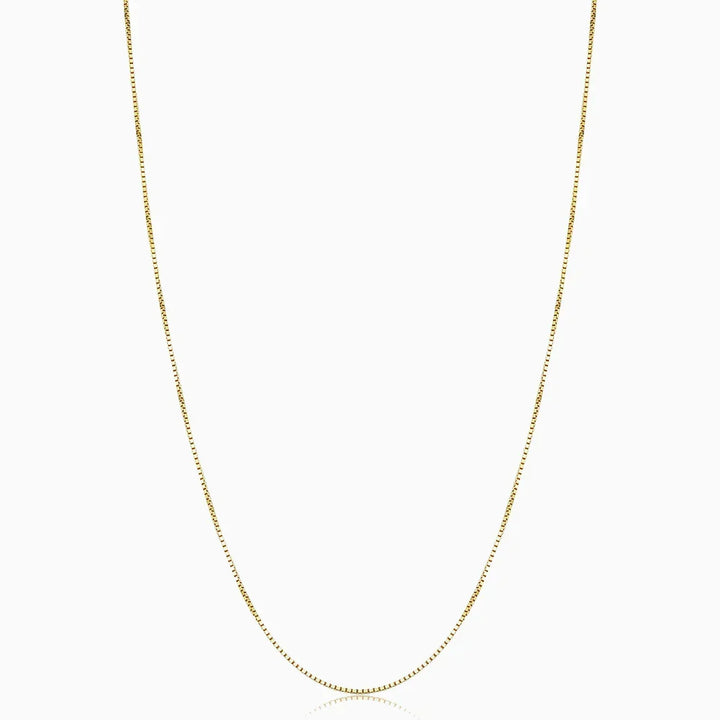 Eenvoudige gouden boxketting met verfijnde afwerking