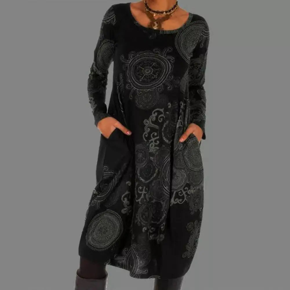 Retro Boho Jurk - Elara