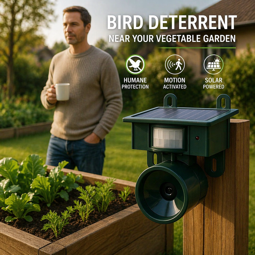 Vogelverjager | zonne-energie bewegingsmelder | diervriendelijke valkengeluiden
