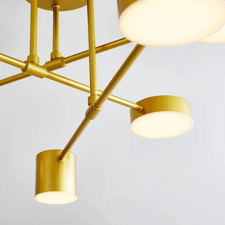 Moderne woonkamerplafondlamp 6 lichtpunten verstelbaar ontwerp