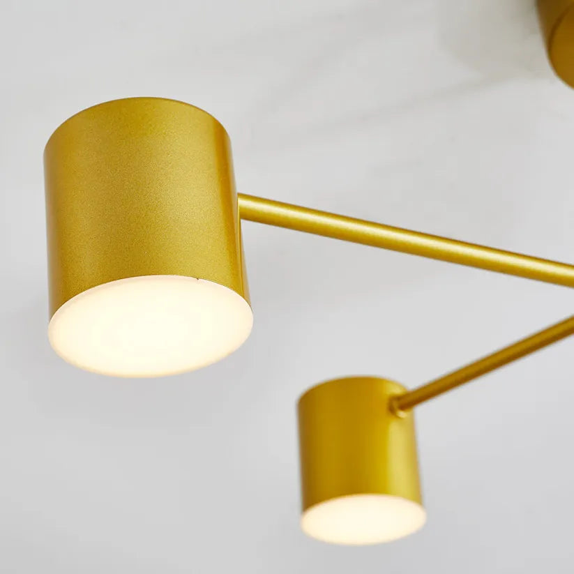 Moderne woonkamerplafondlamp 6 lichtpunten verstelbaar ontwerp