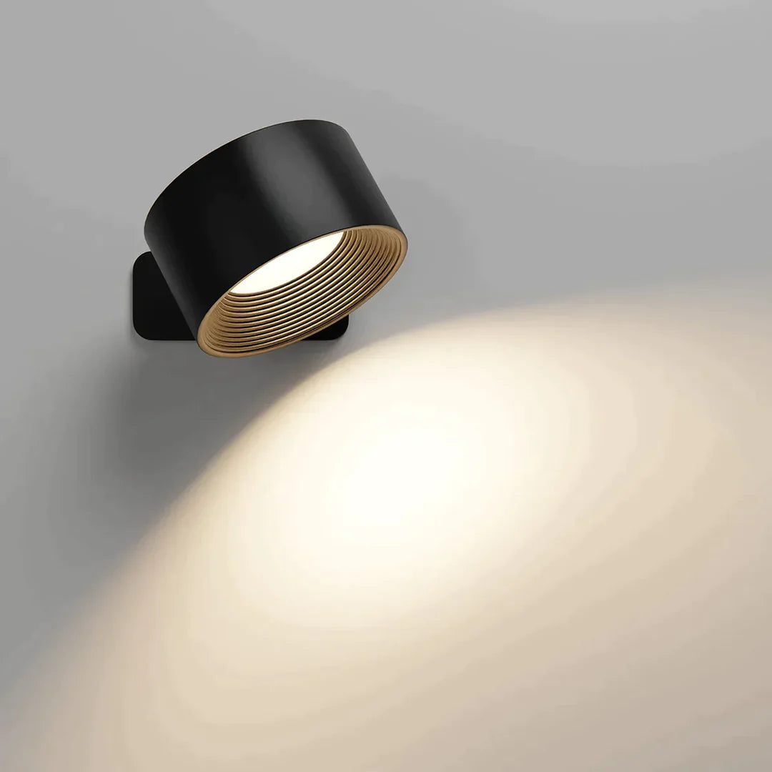 Draadloze led-wandlamp met 360° draaibare kop, touch-dimmer, 3 kleuren