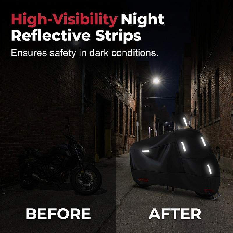 Weerbestendige motorhoes | Oxford-stof | Reflecterende strepen & slotopeningen